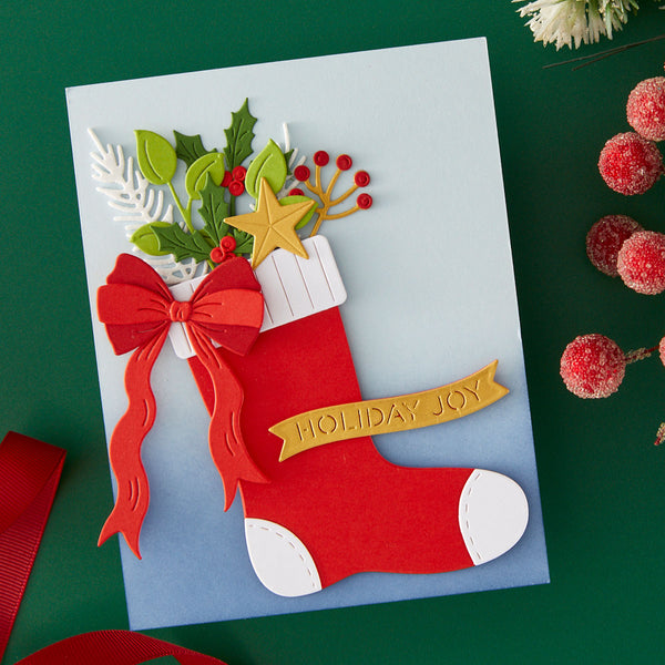 Old-Fashioned Christmas Stocking Etched Dies with Simple Stories