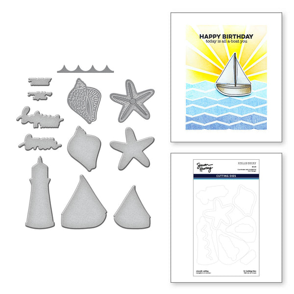 Smooth Sailing Etched Dies for Coordinating Stamp Set by Simon Hurley