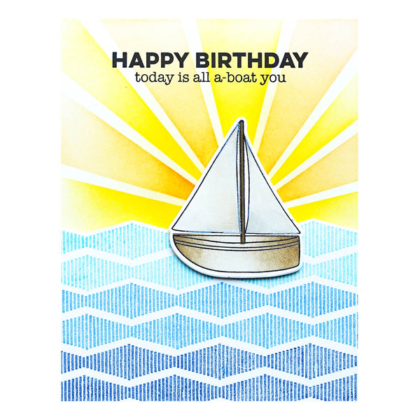 Smooth Sailing Etched Dies for Coordinating Stamp Set by Simon Hurley