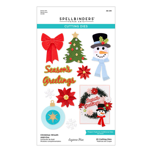 Christmas Wreath Add-Ons Etched Dies from the Beautiful Wreaths Collection by Suzanne Hue