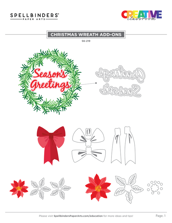 Christmas Wreath Add-Ons Etched Dies from the Beautiful Wreaths Collection by Suzanne Hue
