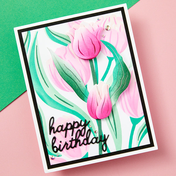 Layered Twirling Tulips Stencil from the Tulip Garden Collection by Simon Hurley
