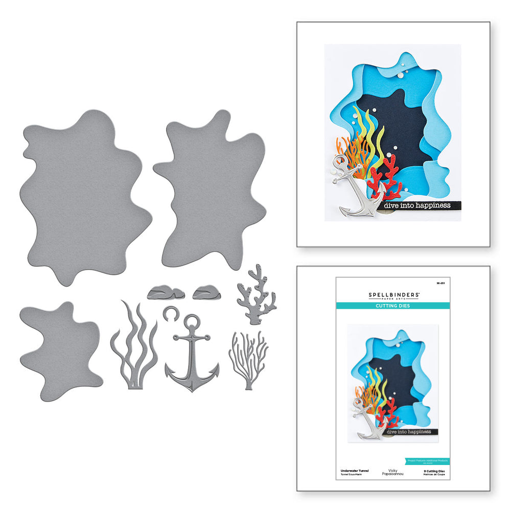 Underwater Tunnel Etched Dies from the Tunnel Scapes Collection by Vicky Papaioannou