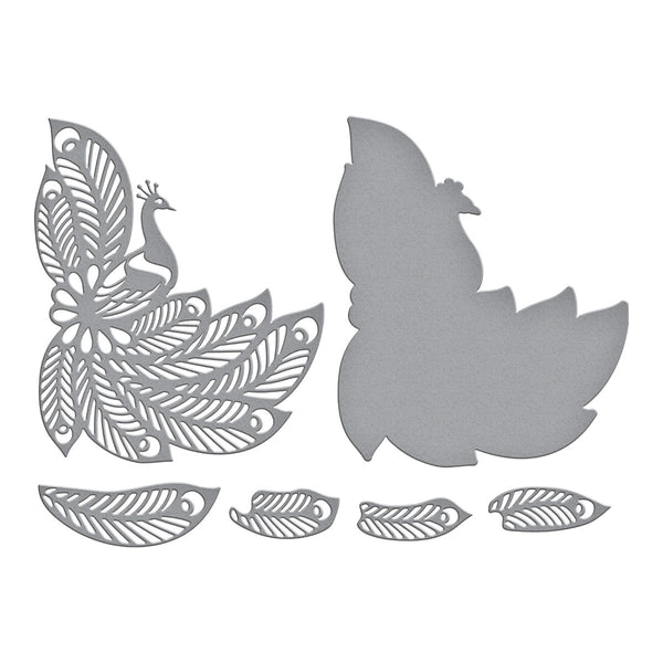 Glorious Peacock Etched Dies from the Peacock Paradise Collection by Dawn Bibby
