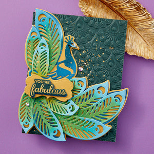 Glorious Peacock Etched Dies from the Peacock Paradise Collection by Dawn Bibby