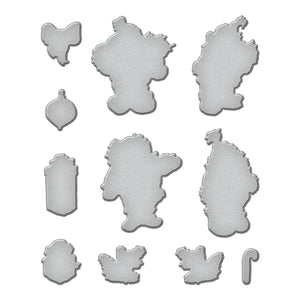 Sketched Santas Etched Dies for Coordinating Stamp Set by Simon Hurley