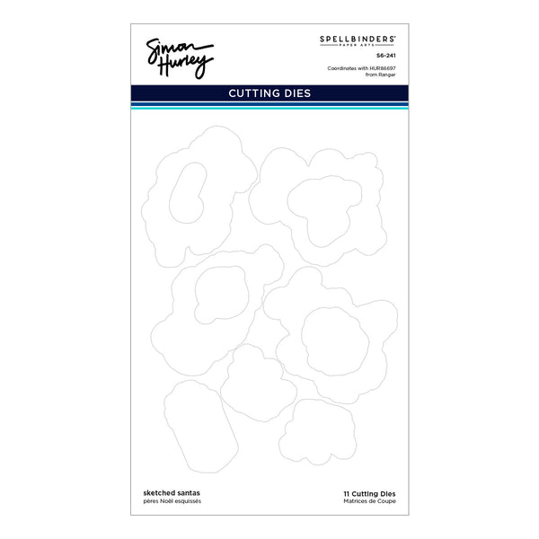 Sketched Santas Etched Dies for Coordinating Stamp Set by Simon Hurley
