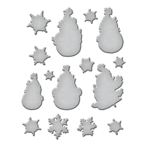 Sketched Snowmen Etched Dies for Coordinating Stamp Set by Simon Hurley