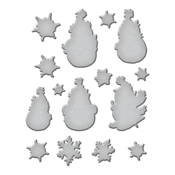 Sketched Snowmen Etched Dies for Coordinating Stamp Set by Simon Hurley