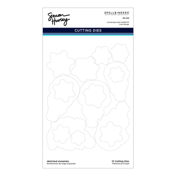 Sketched Snowmen Etched Dies for Coordinating Stamp Set by Simon Hurley