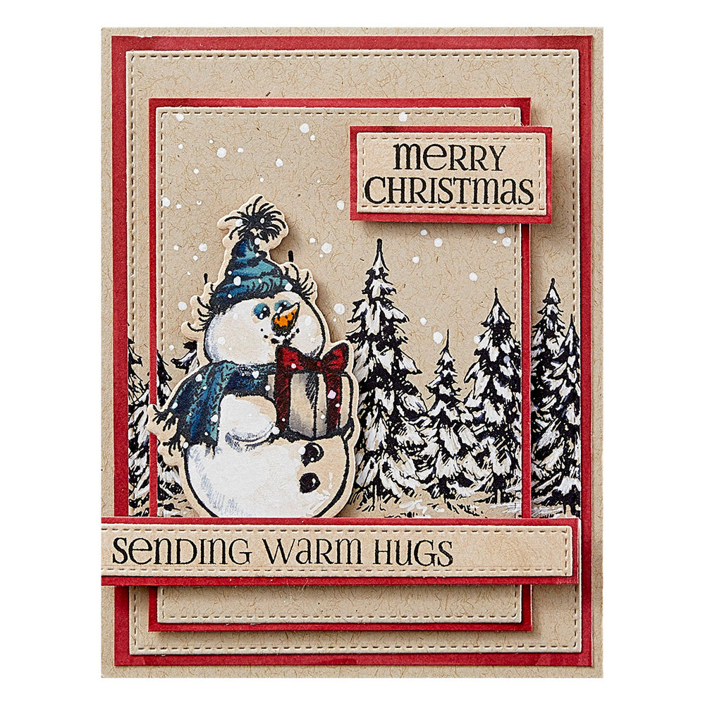 Sketched Snowmen Etched Dies for Coordinating Stamp Set by Simon Hurley