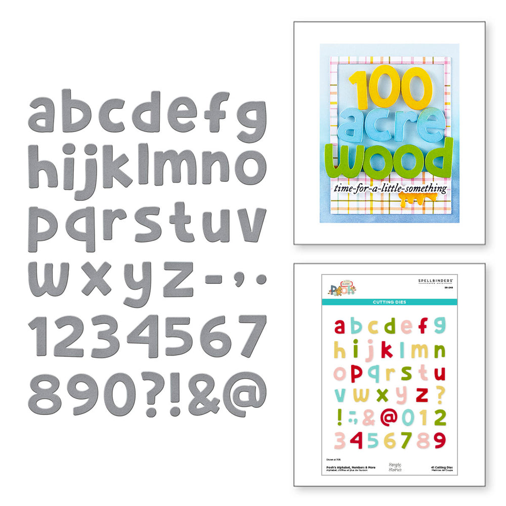 Pooh's Alphabet, Numbers & More Etched Dies with Simple Stories