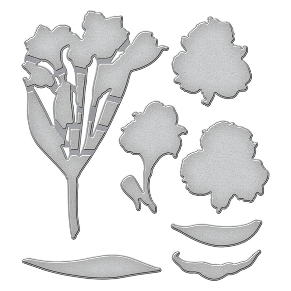 Heartfelt blooms Etched Dies for Coordinating Stamp Set By Simon Hurley