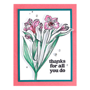 Heartfelt blooms Etched Dies for Coordinating Stamp Set By Simon Hurley