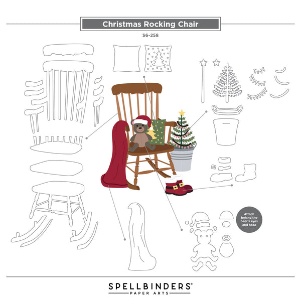 Christmas Rocking Chair Etched Dies from the Country Christmas Collection by Annie Williams