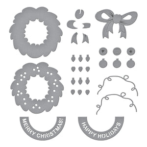 Classic Mouse Holiday Wreath Etched Dies