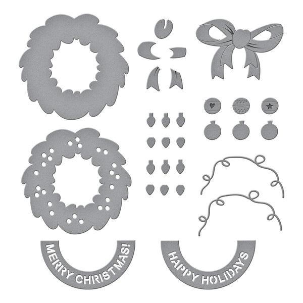 Classic Mouse Holiday Wreath Etched Dies