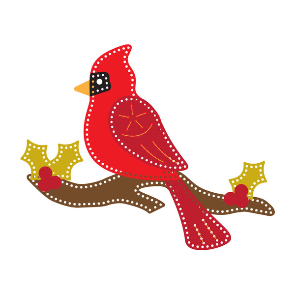 Felt Winter Cardinal Etched Dies by Nichol Spohr