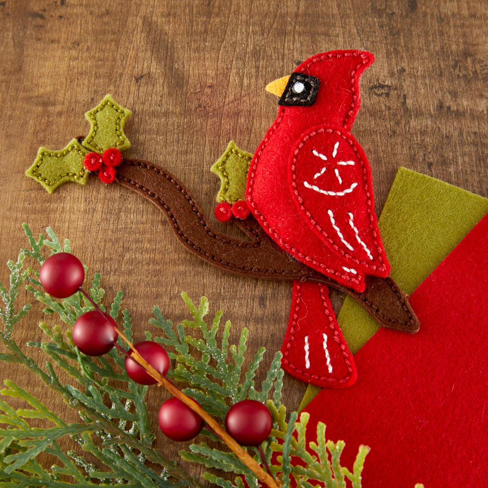 Felt Winter Cardinal Etched Dies by Nichol Spohr