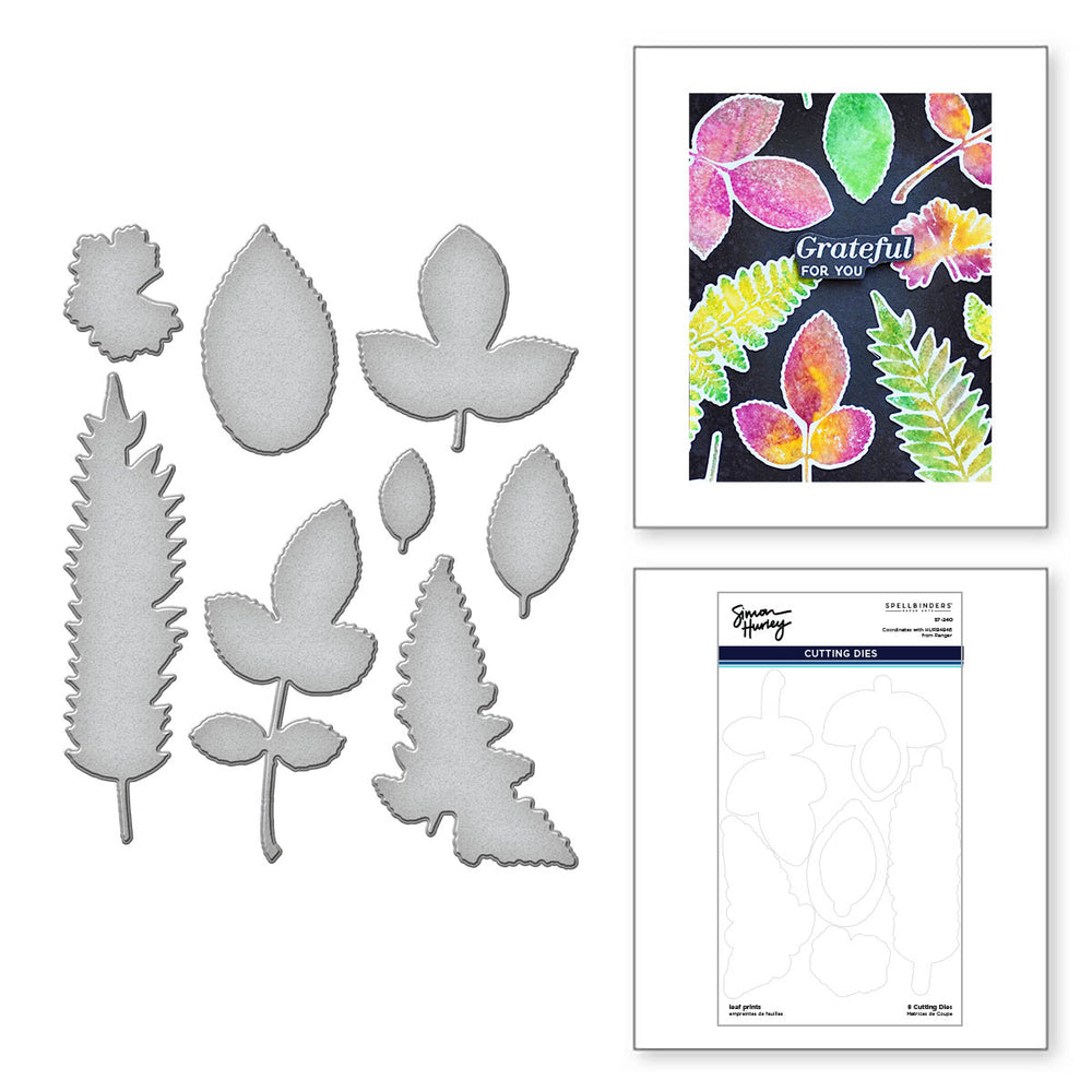 Leaf Prints Etched Dies for Coordinating Stamp Set by Simon Hurley