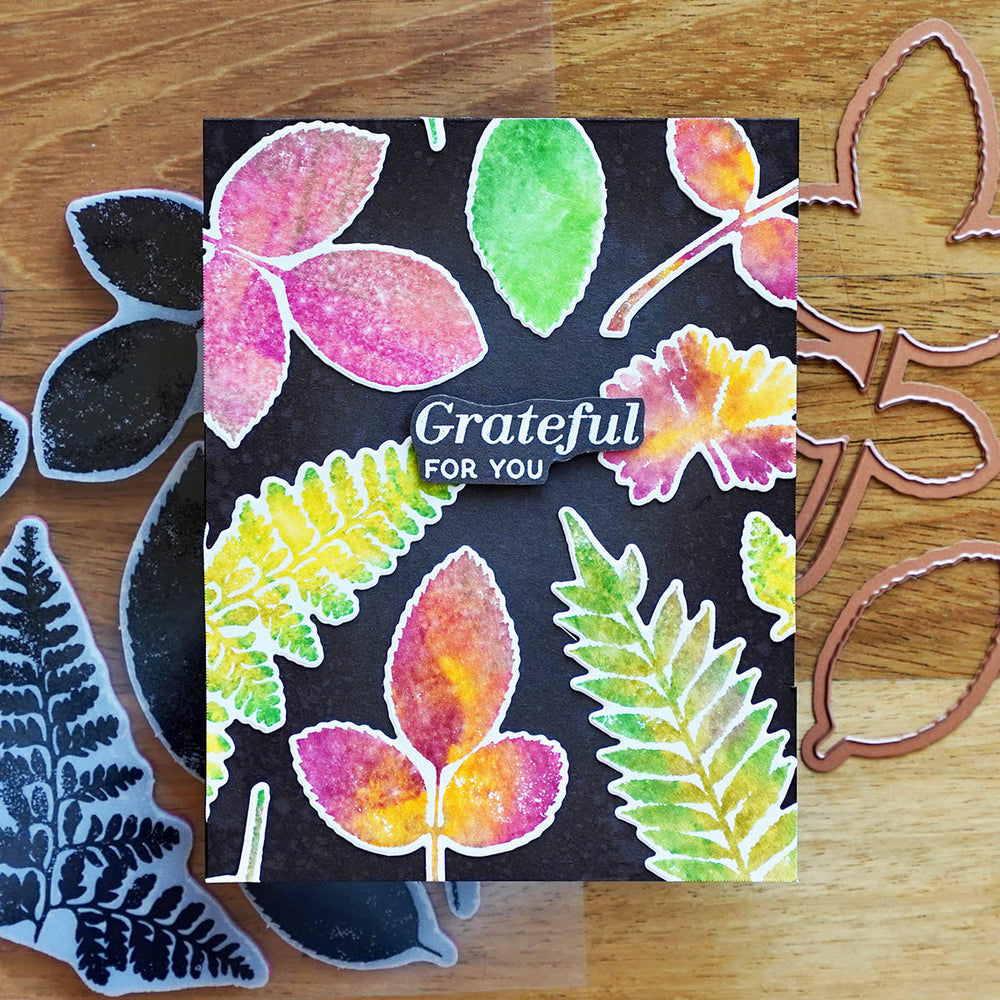 Leaf Prints Etched Dies for Coordinating Stamp Set by Simon Hurley
