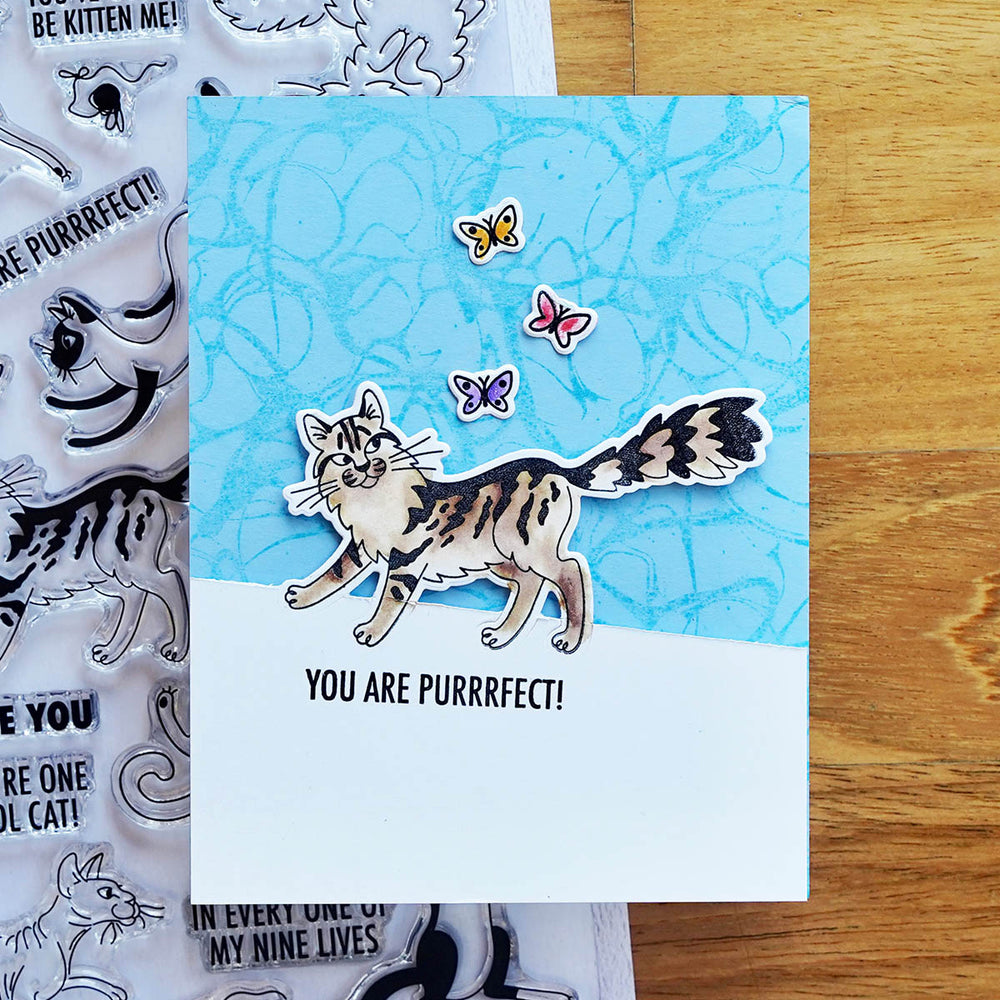 Purrfect Cats Etched Dies for Coordinating Stamp Set by Simon Hurley