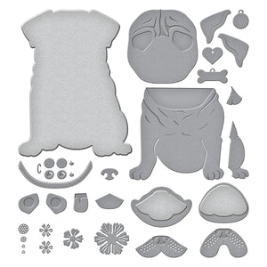 Big Pug Etched Dies from the Bibi's Cats and Pugs Collection by Bibi Cameron