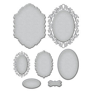 Cameo Frames Etched Dies from the Peacock Paradise Collection by Dawn Bibby