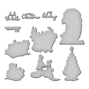 Sketched Christmas Etched Dies for Coordinating Stamp Set by Simon Hurley
