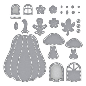 Felt Pumpkin Lane House Etched Dies from the Felt Stitch & Create Collection by Nichol Spohr