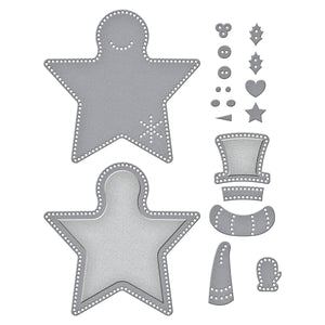 Felt Snowman Star Etched Dies from the Felt Stitch & Create Collection by Nichol Spohr