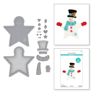 Felt Snowman Star Etched Dies from the Felt Stitch & Create Collection by Nichol Spohr