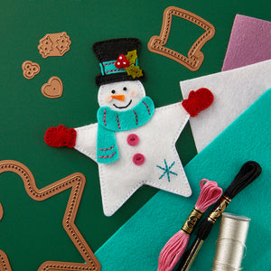 Felt Snowman Star Etched Dies from the Felt Stitch & Create Collection by Nichol Spohr