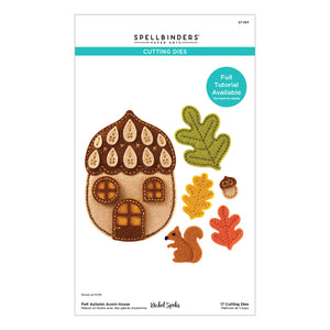 Felt Autumn Acorn House Etched Dies from the Felt Stitch & Create Collection by Nichol Spohr