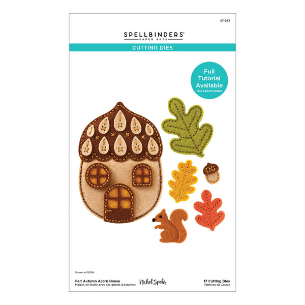 Felt Autumn Acorn House Etched Dies from the Felt Stitch & Create Collection by Nichol Spohr