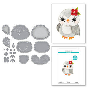 Felt Snowy Owl Etched Dies from the Felt Stitch & Create Collection by Nichol Spohr