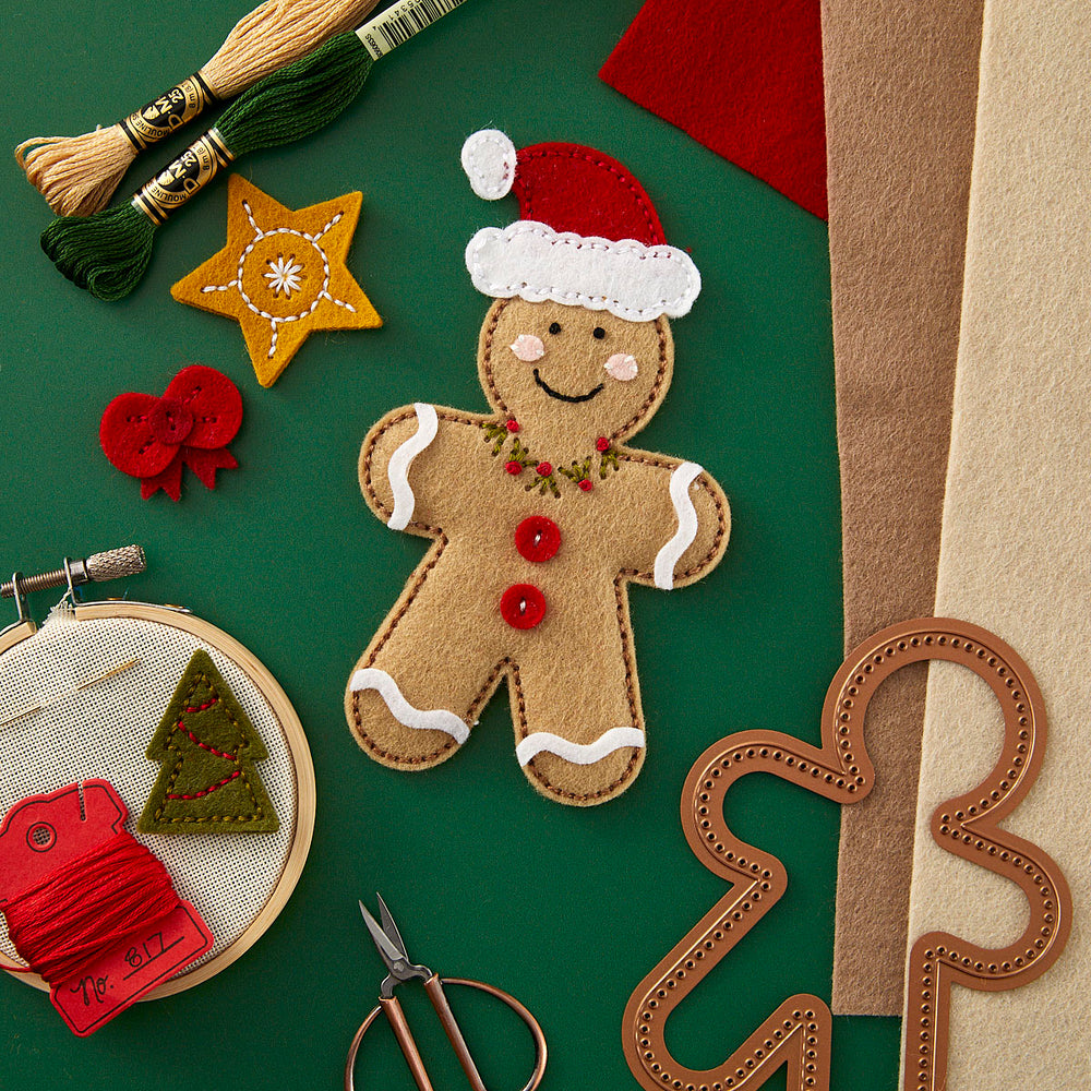 Felt Gingerbread Boy & Girl Etched Dies from the Felt Stitch & Create Collection by Nichol Spohr