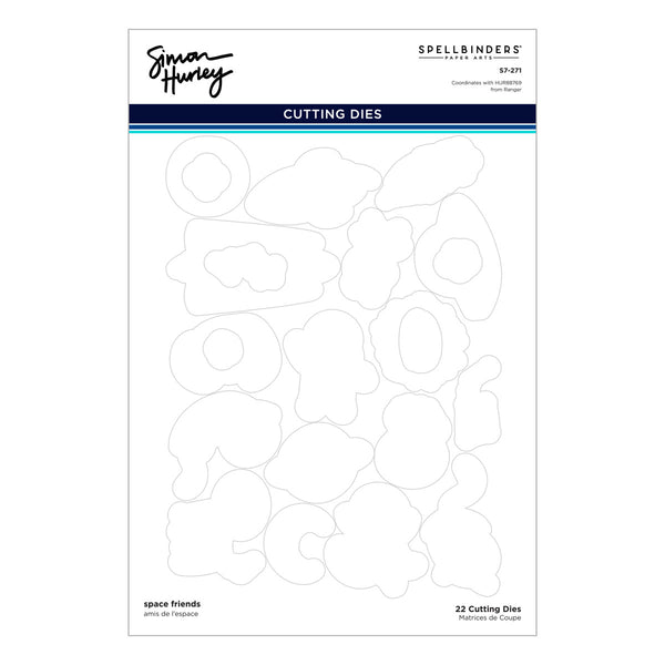 Space Friends Etched Dies for Coordinating Stamp Set By Simon Hurley