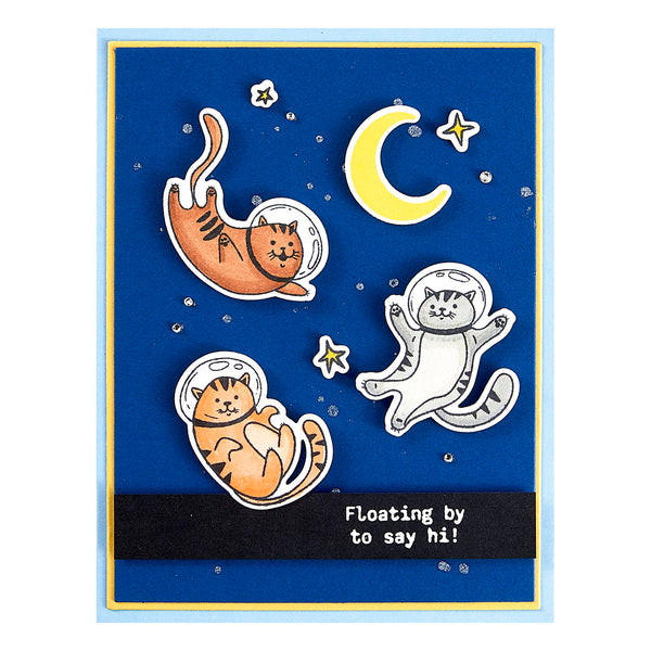 Space Friends Etched Dies for Coordinating Stamp Set By Simon Hurley