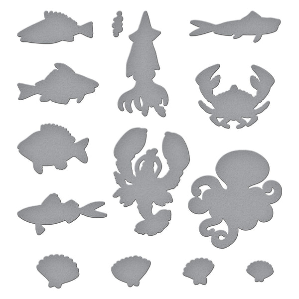 Under The Sea Etched Dies for Coordinating Stamp Set By Simon Hurley