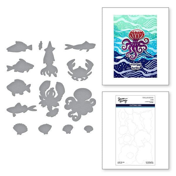 Under The Sea Etched Dies for Coordinating Stamp Set By Simon Hurley