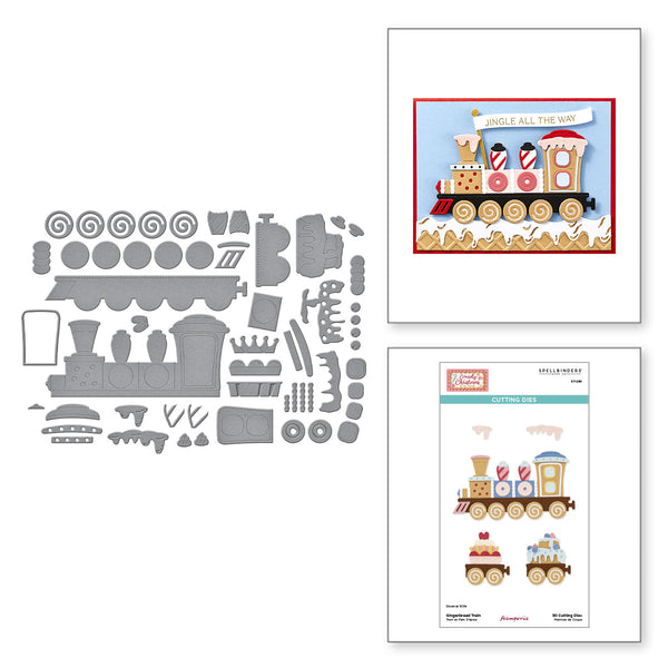 Gingerbread Train Etched Dies by Stamperia