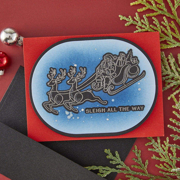 Ho Ho Ho Etched Dies for Coordinating Stamp Set by Simon Hurley