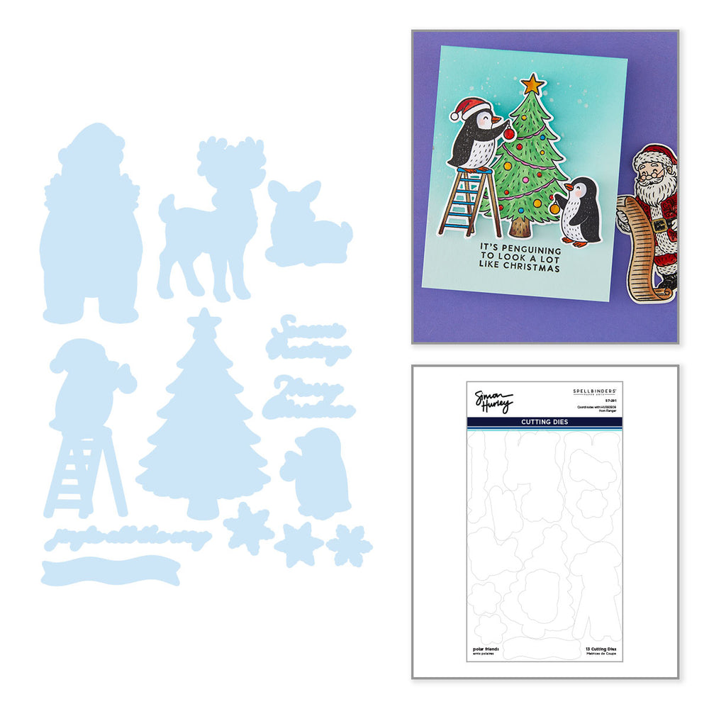 Polar Friends Etched Dies for Coordinating Stamp Set by Simon Hurley