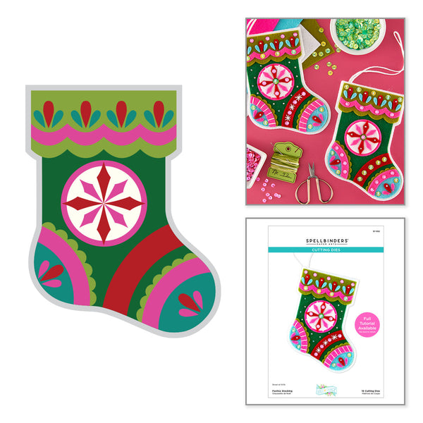 Festive Stocking Etched Dies by Lolli & Grace