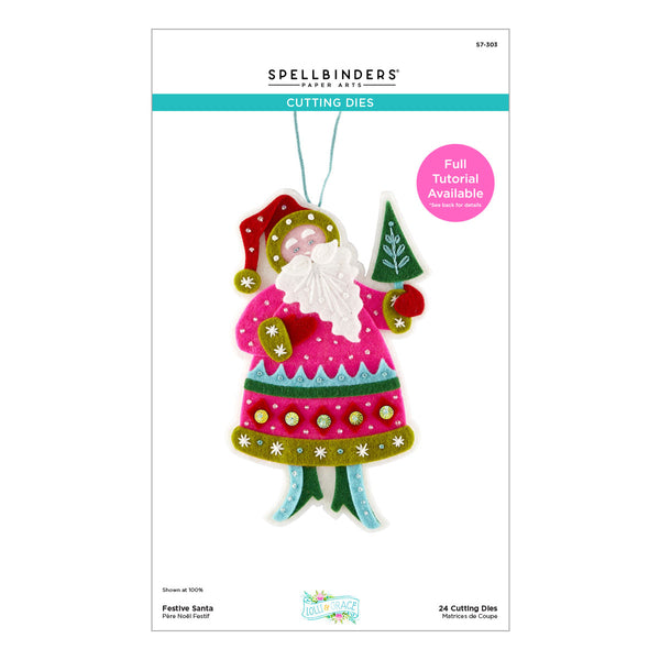 Festive Santa Etched Dies by Lolli & Grace