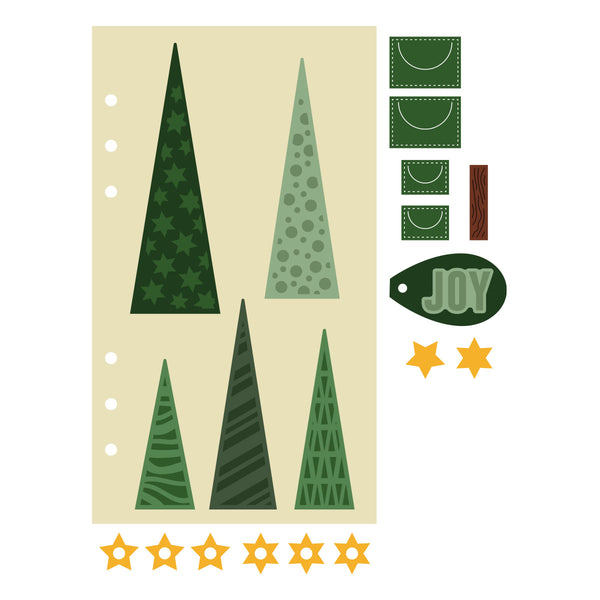 Holiday Tree Page Etched Dies by Esther Glas - Nov 19 Consumer Launch Date
