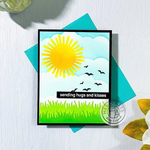 Hero Arts Clouds and Grass Scenic Stencil