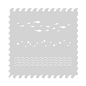Hero Arts Waves Scene Stencil