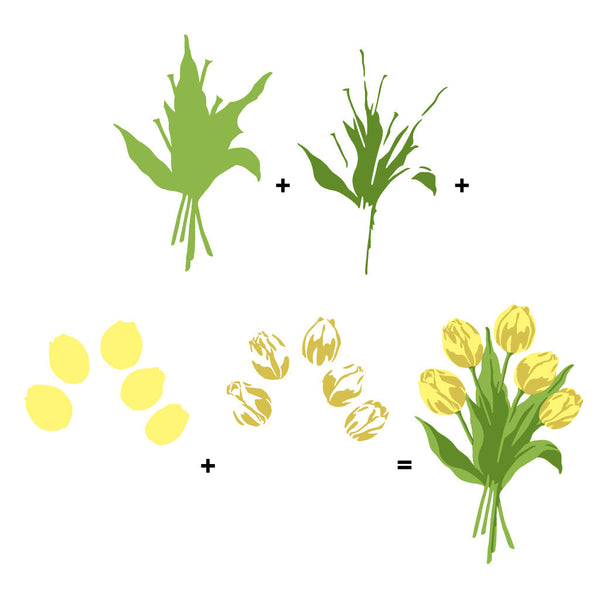 Hero Arts Color Layering Tulip Bouquet Stencils